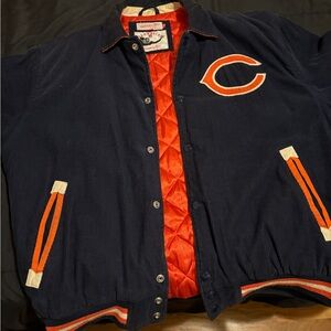 Mitchell & Ness Navy and Orange Varsity Jacket